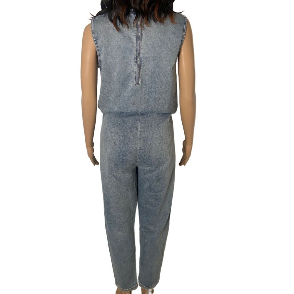Joe's Jeans The Marnie Denim Sleeveless Jumpsuit Blue Size S - Picture 4 of 9